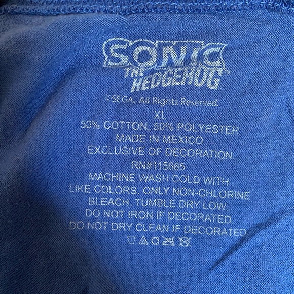 Blue Sonic the Hedgehog Graphic T-Shirt - Picture 3 of 3
